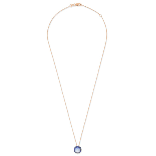 COCKTAIL PENDANT WITH SAPPHIRES, MOTHER OF PEARL AMETHYST AND LAPIS PASTE