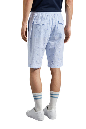 Seersucker Cotton Bermuda Shorts