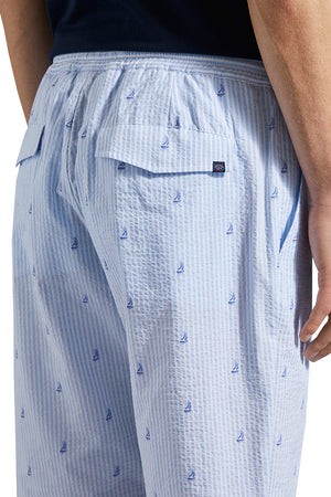 Seersucker Cotton Bermuda Shorts