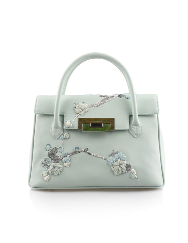 Chinese Classic Collection Plum Blossom Embroidered Medium Handbag (Water)
