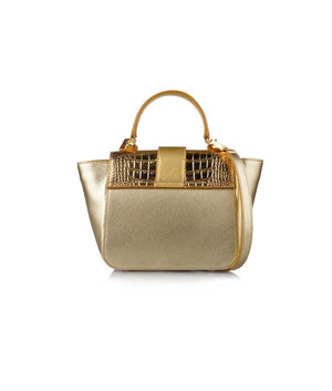 Breezing Collection Embroidered Calf Handbag (Gold)